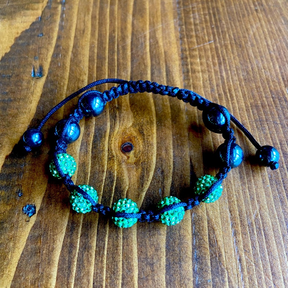 New Sparkly Green Shamballa Bracelet